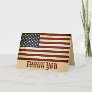 Vintager Tag der USA Flag Happy Veteran  Dankeskarte