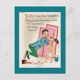 Vintager Tag der Väter Postkarte