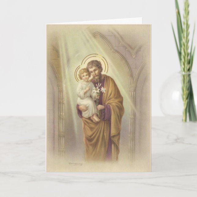 Vintager Tag des hl. Joseph-Vaters Karte (Vorderseite)