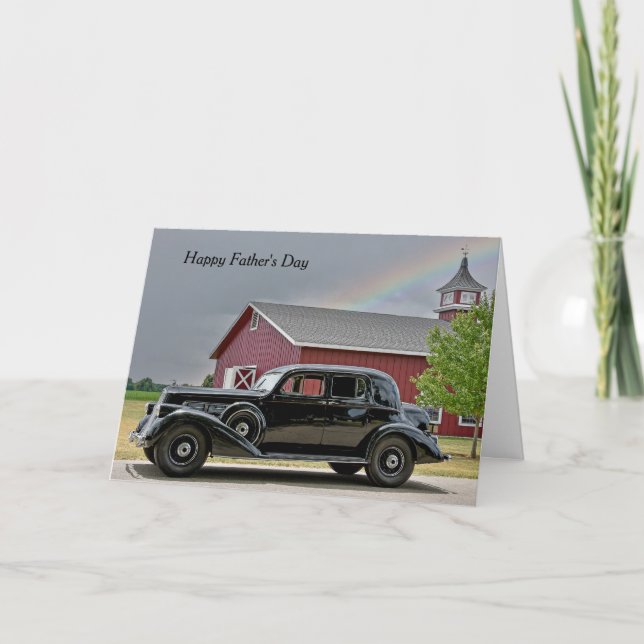 Vintager Tag des schwarzen Autos Karte (Vorderseite)