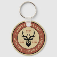 Vintager Tag des Vaters der Jagd auf Hirsche-Logo