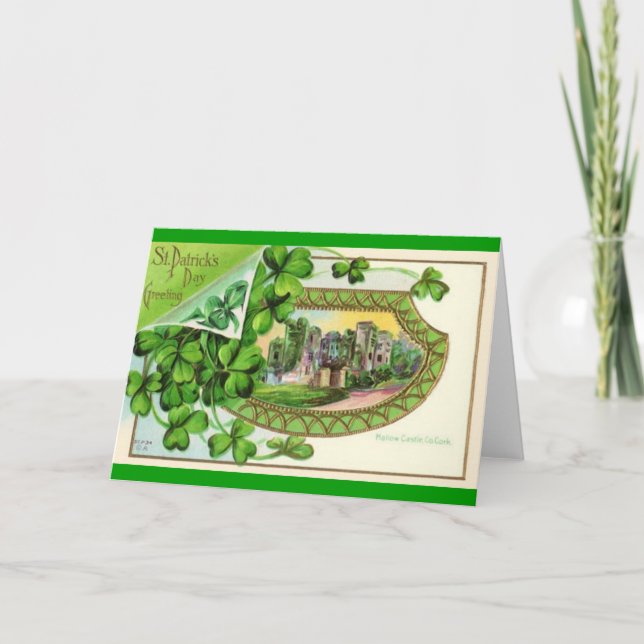 Vintager Tag St. Patricks Karte (Vorderseite)