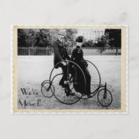 Vintager Tandem Fahrradfahrer Postkarte