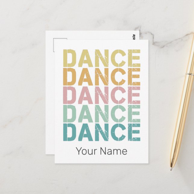 Vintager Tanz für Retro Disco Postkarte (Vorderseite/Rückseite Beispiel)