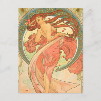 Vintager Tanz von Alphonse Mucha Postkarte