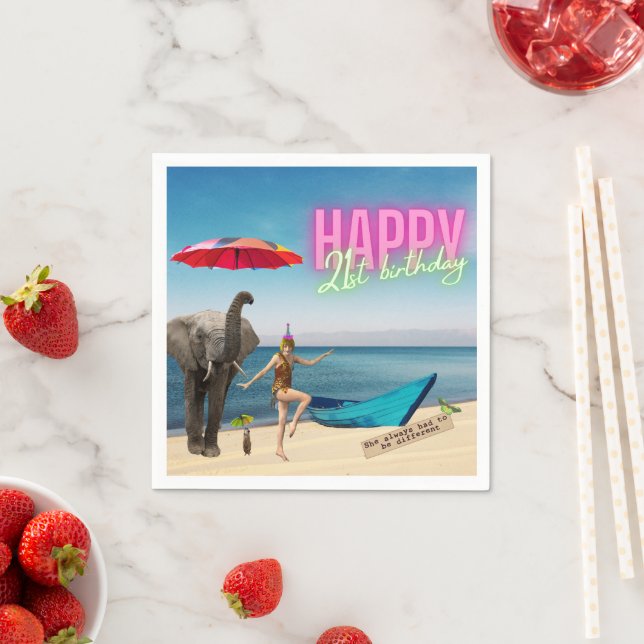 Vintager Tänzer 21. Geburtstag Altered Art Serviette (Beispiel)