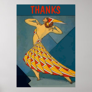 Vintager Tänzer, DANKE, Textposter bearbeiten Poster
