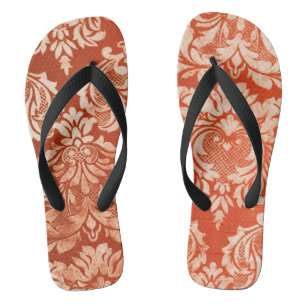 Vintager Tapetenmit blumenhintergrund Flip Flops
