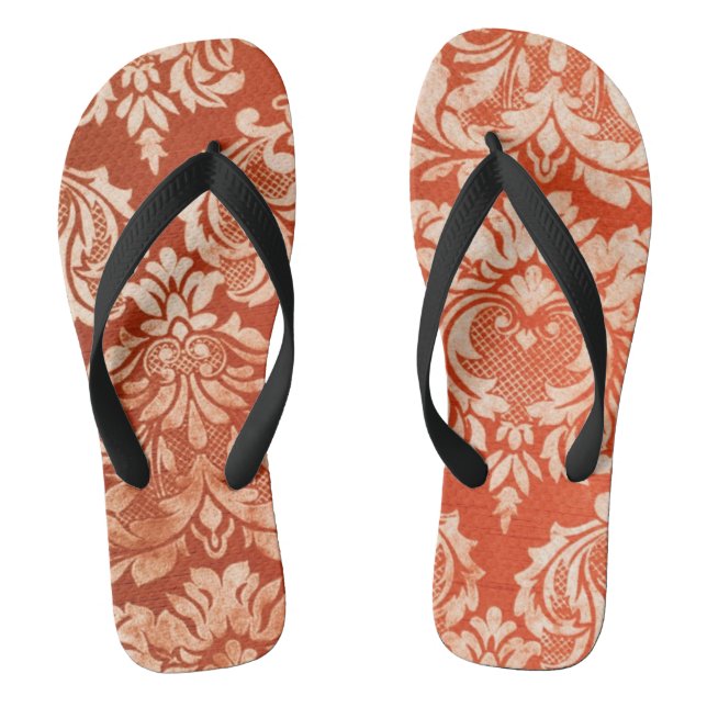 Vintager Tapetenmit blumenhintergrund Flip Flops (Fußbett)