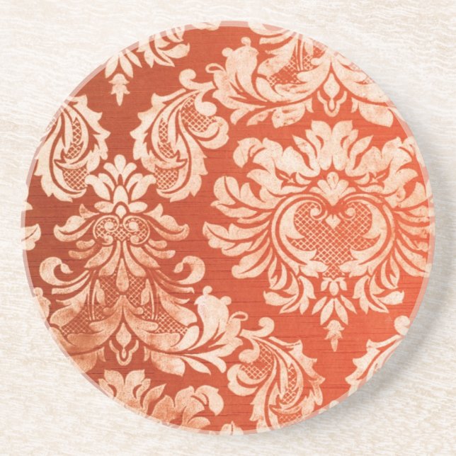 Vintager Tapetenmit blumenhintergrund Getränkeuntersetzer (Vorne)