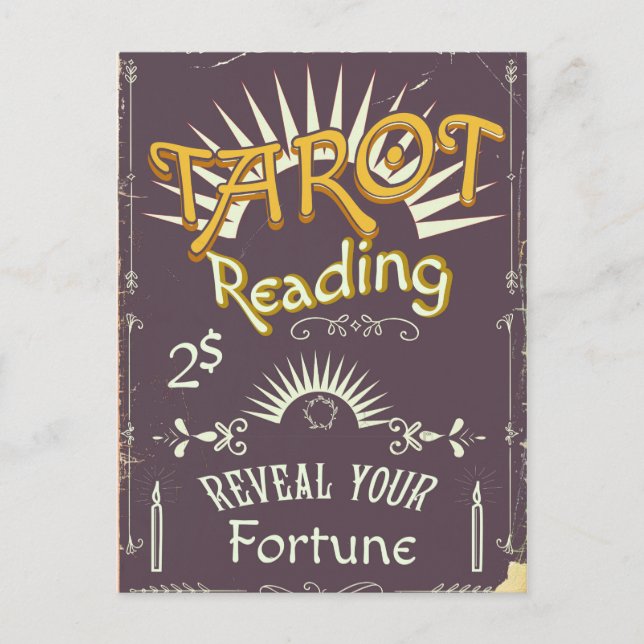 Vintager Tarot Reader Postkarte (Vorderseite)