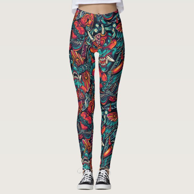 Vintager Tattoo Leggings (Vorderseite)