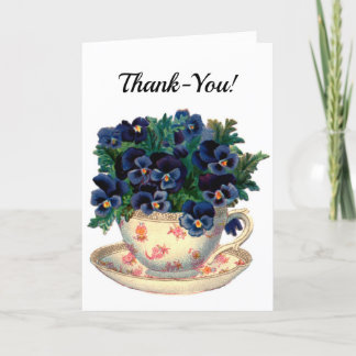 Vintager Tea Cup Dankeschön-Karte Dankeskarte