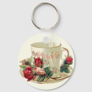 Vintager Teacup Personnalised Schlüsselring Schlüsselanhänger