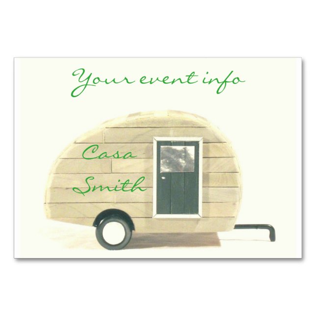 Vintager Teardrop-Anhänger Sinti und Roma Tischnummer (Vorderseite)