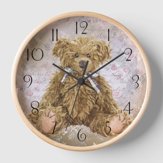 Vintager Teddy Bär Uhr (Vorderseite)