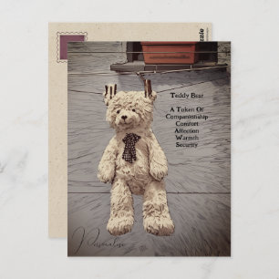 Vintager Teddy Bären-Symbolismus Zitat Niedlich Postkarte