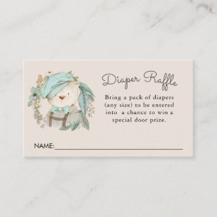 Vintager Teddy Bear Niedlich Babydusche Windelwann Begleitkarte