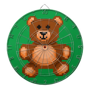 Vintager Teddybär - Pixel Art Dartscheibe