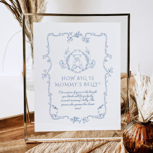 Vintager Teddybär Toile Wie groß ist der Mami Poster