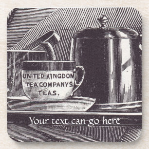 Vintager Tee-Behälter Getränkeuntersetzer