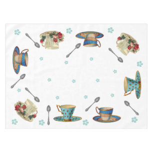 Vintager Tee-Schalen-Tabellen-Stoff Tischdecke