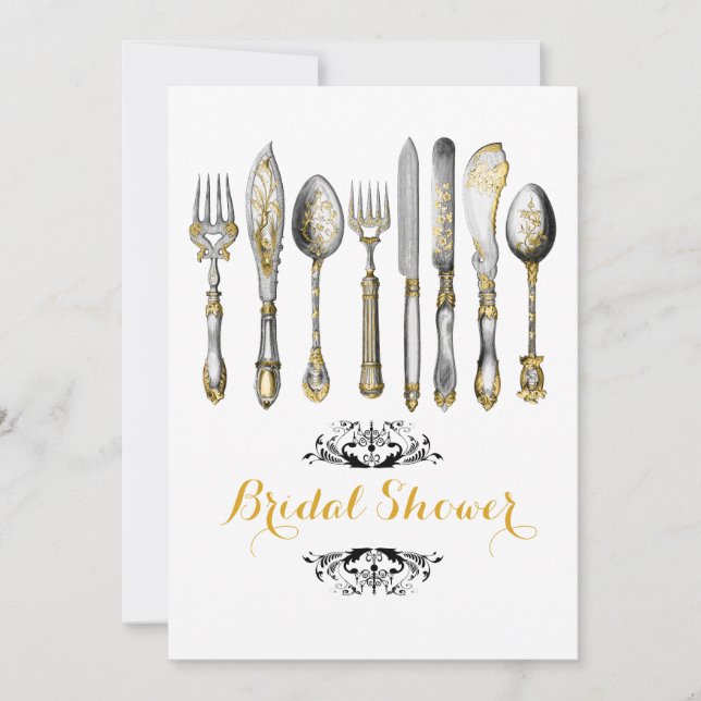 Vintager Teebereich Einladung (Vorderseite)