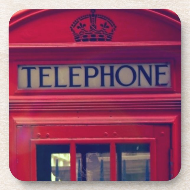 Vintager Telefonkabine in London City Getränkeuntersetzer (Vorderseite)