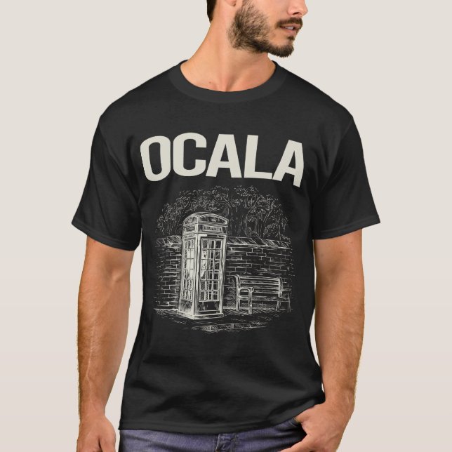 Vintager Telefonkabine Ocala T-Shirt (Vorderseite)