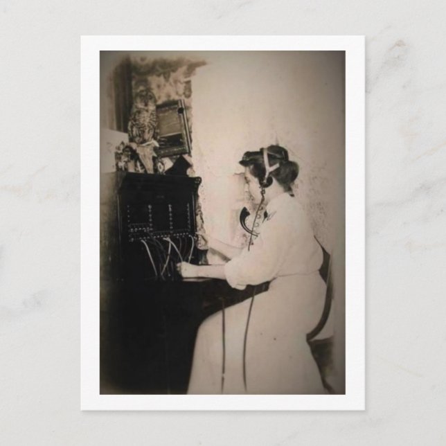 Vintager Telefonschalter Postkarte (Vorderseite)