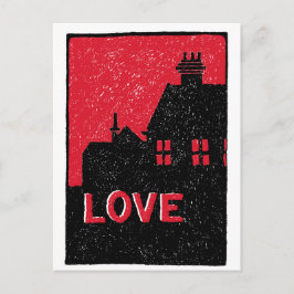 Vintager Text in Schwarz und Weiß, Liebe Postkarte