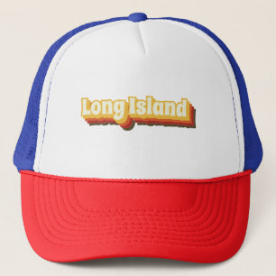 Vintager Text von Long Island Retro Truckerkappe