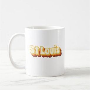 Vintager Text von St Louis Retro Kaffeetasse