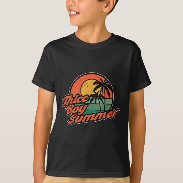 Vintager Thicc Boy Summer Funny Beach T-Shirt (Vorderseite)