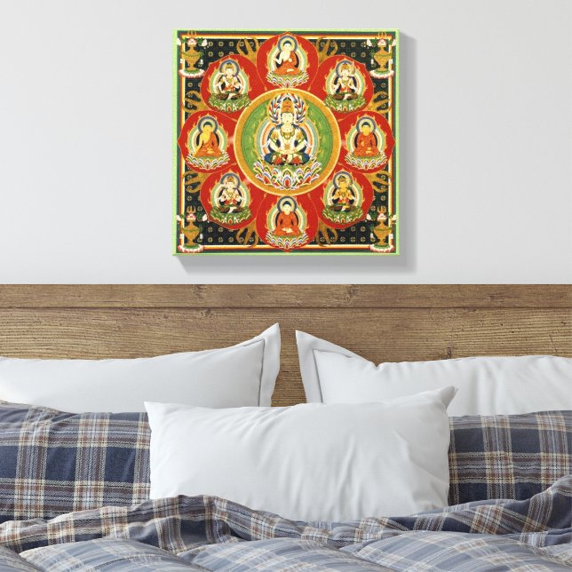 Vintager tibetischer tantrischer Buddhismus Buddha Leinwanddruck (Insitu (Schlafzimmer))