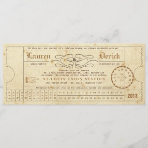 Vintager Ticketsteg Einladung