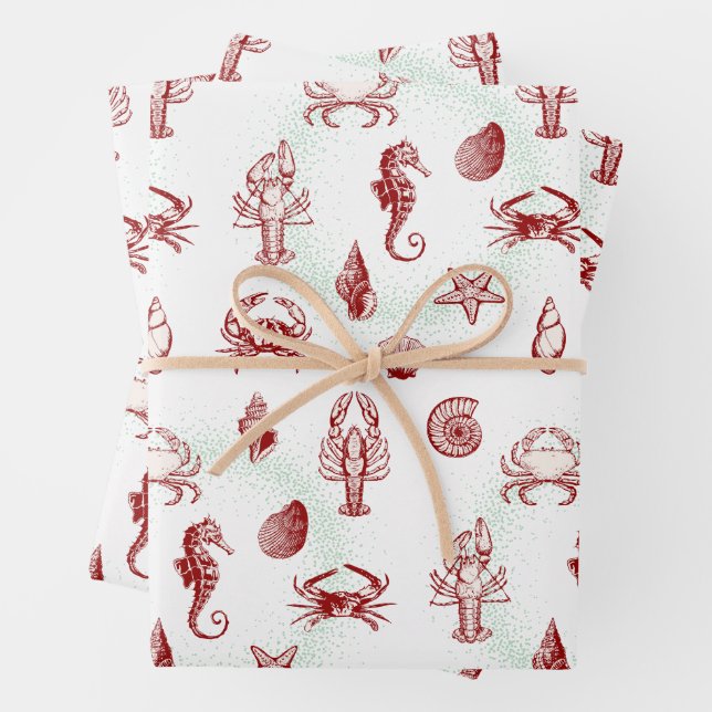 Vintager Tidepool | Weihnachtsgeschenkwrap Geschenkpapier Set (Beispiel)