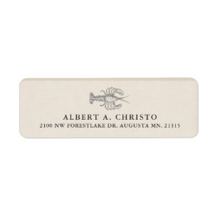 Vintager Tiefsee-Hummer RÜCKSENDEADRESSE