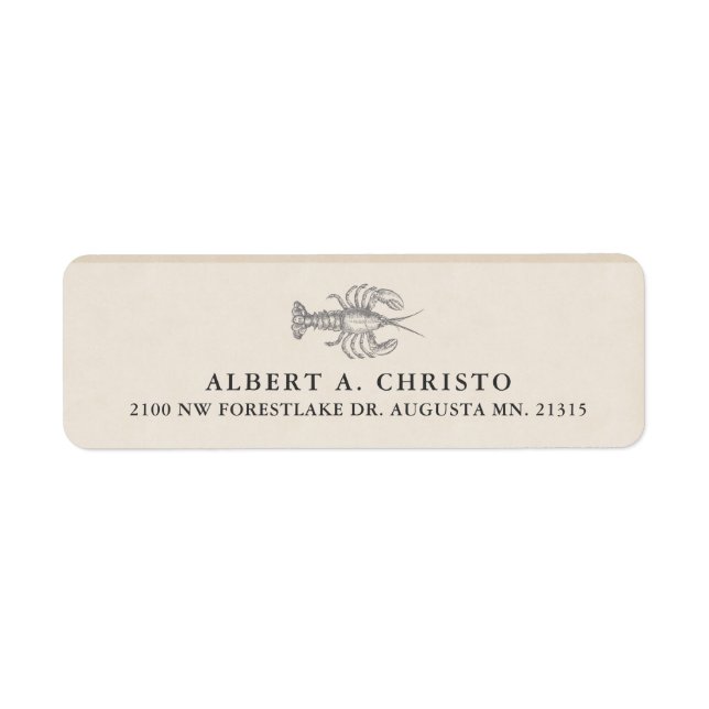 Vintager Tiefsee-Hummer | RÜCKSENDEADRESSE (Vorne)