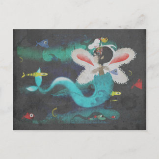 Vintager Tiefsee-Sushi Postkarte
