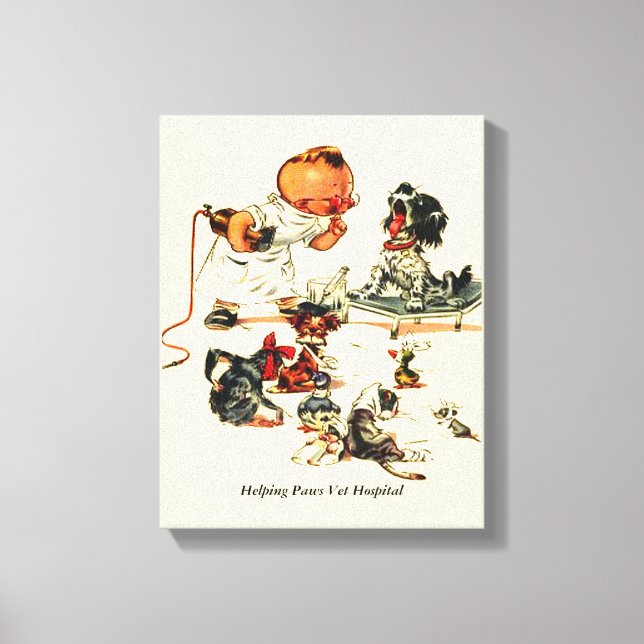 Vintager Tierarzt Besuch des Tierärztlichen Indivi Leinwanddruck (Vorderseite)