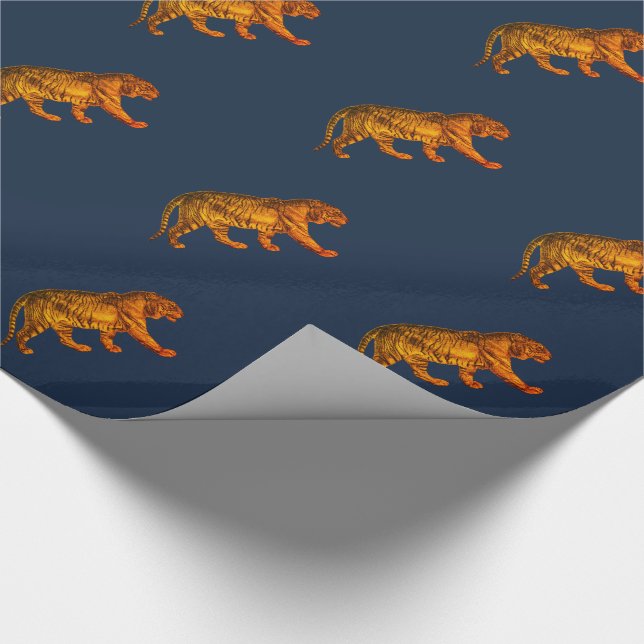 Vintager Tiger Geschenkpapier (Ecke)