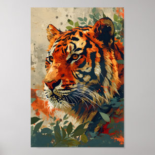 Vintager Tiger: Majestic Nostalgie Poster