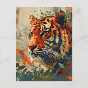 Vintager Tiger: Majestic Nostalgie Postkarte