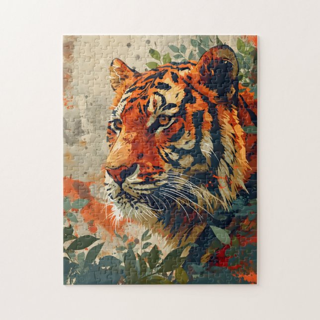 Vintager Tiger: Majestic Nostalgie Puzzle (Vertikal)