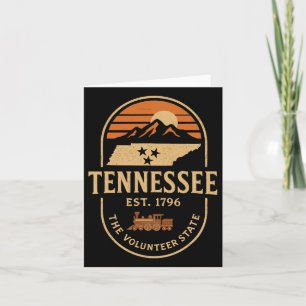 Vintager Tn Tennessee Est 1796 Orange USA Flaggenm Karte