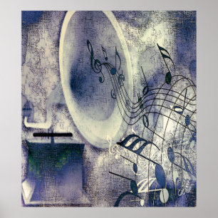 Vintager Tonträger und Musik Poster