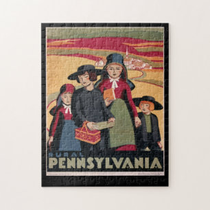 Vintager Tourismus Ländlicher Pennsylvania Amish Puzzle