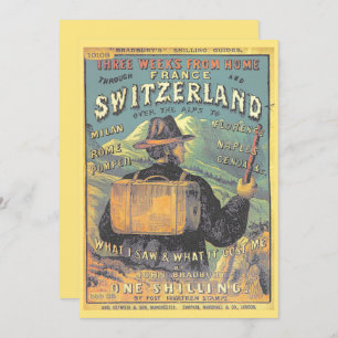 Vintager Touristenführer Schweiz und Alpen Karte