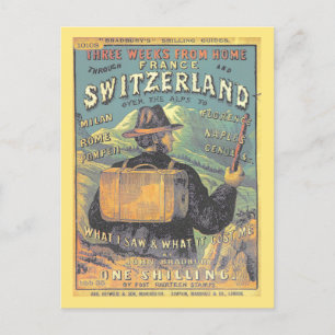 Vintager Touristenführer Schweiz und Alpen Postkarte